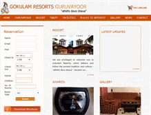 Tablet Screenshot of gokulamresorts.com